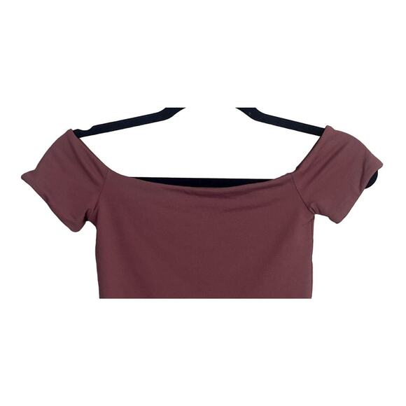 ZARA 90s Crop Top Short Sleeve Stretch Squared Neckline Very Soft S Blush Pink - Picture 8 of 14